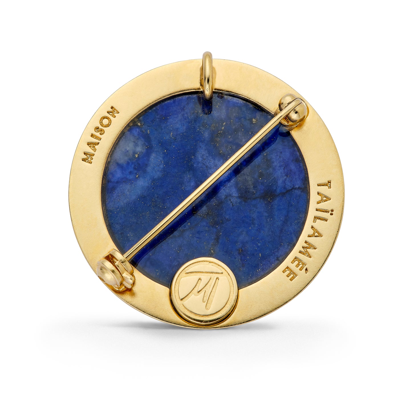 Broche "Beauté Péi" - Paille-en-queue/Lapis-lazuli