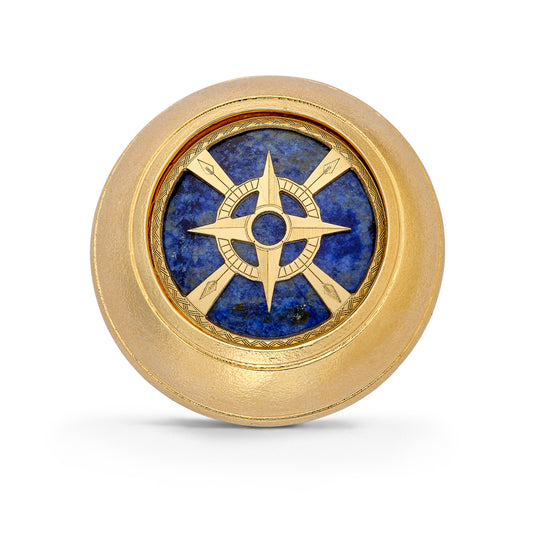 Broche "Destinée" - Boussole/Lapis-Lazuli
