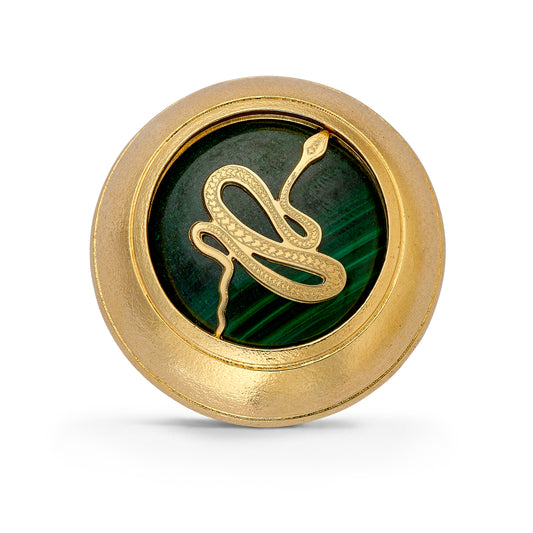 Broche "Double-Je" - Serpent/Malachite