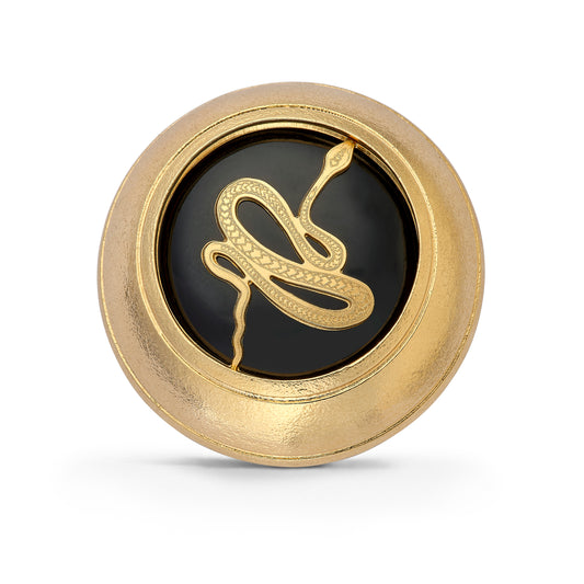 Broche "Double-Je" - Serpent/Onyx