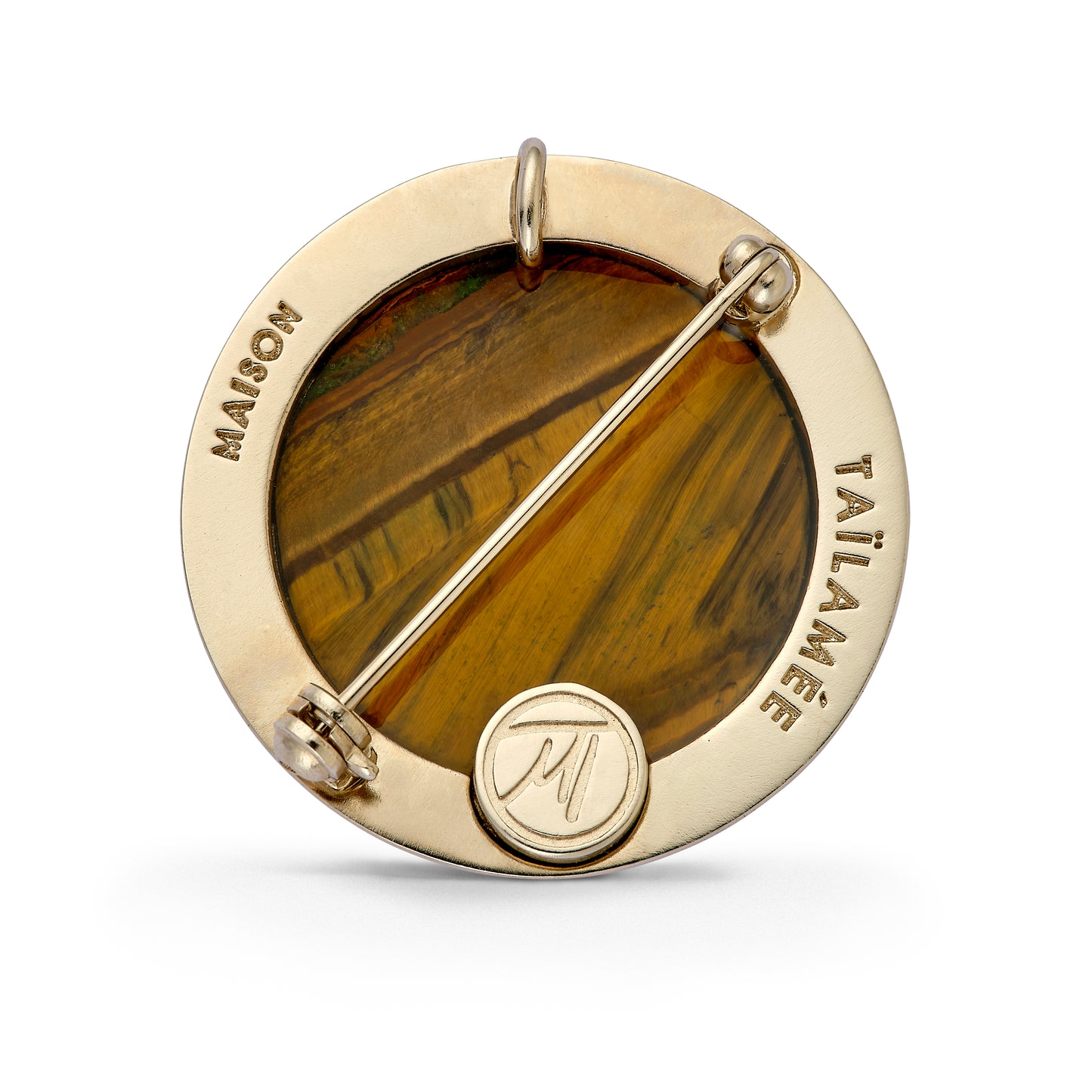 Broche "Double-Je" - Serpent/Oeil-de-Tigre