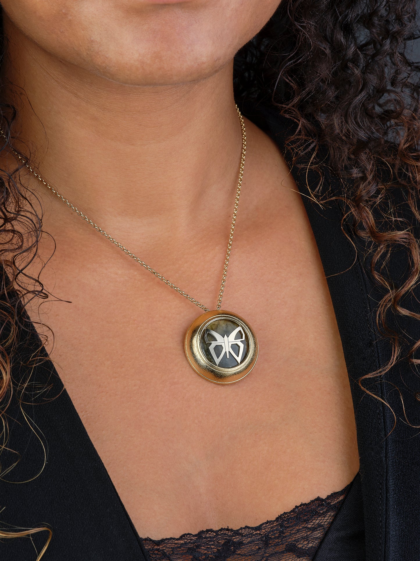 Broche "Révélation" - Papillon/Labradorite