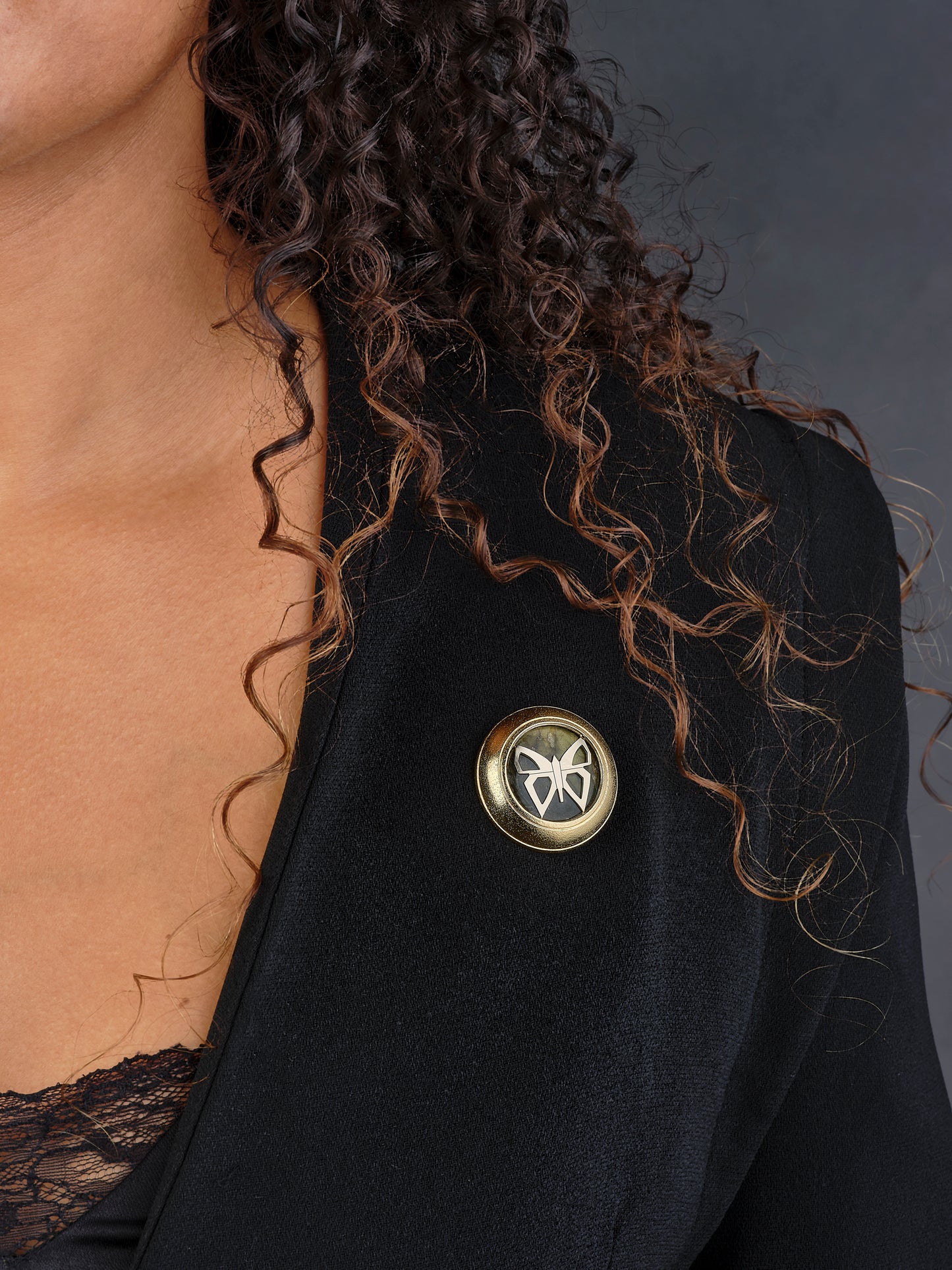 Broche "Révélation" - Papillon/Labradorite